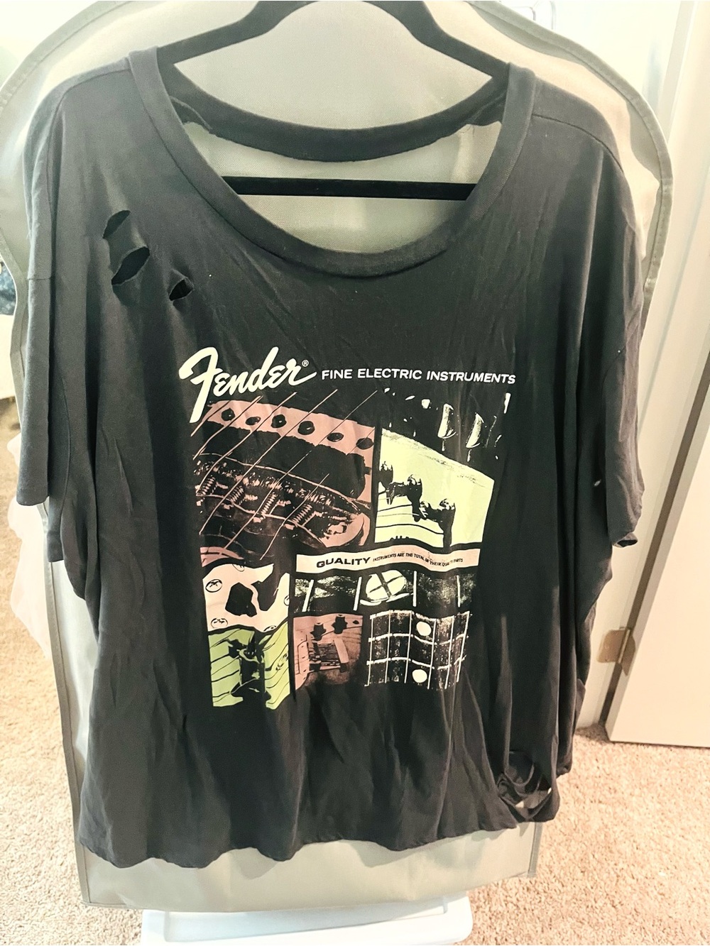 torrid Black Short Sleeve Tee with Multicolor Fender Graphic